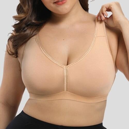 Plus Size Bras For Women Seamless Cotton Bra Wire Free Big Size Bralette Push Up Brassiere Bra Vest Wireless Sportwear Black