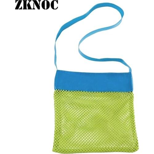 1pc Beach Bag Mesh Bag Tote Baby Child Creative Folding Diagonal Cross-bag Storage Seashell Collecting Toys Receive Bags