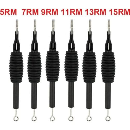 10PCS RM Tattoo Needle Sterile Disposable Tattoo Nozzle Needle Tips and Tube Grip 5/7/9/11/15RM Tattoo Tube Machine 19mm