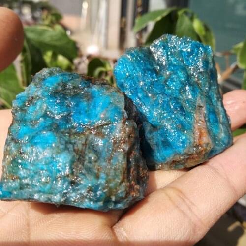 2pcs NATURAL SPECIMEN - (1) APATITE Rough Crystal with Description - Healing Stone