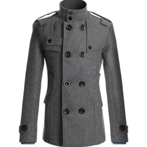 2020 Brand New Men Slim Fit Wool Blend Jacket Overcoat for Male Long Suit Woolen Windbreaker Warm Mens Coat Outer Wear Clothing