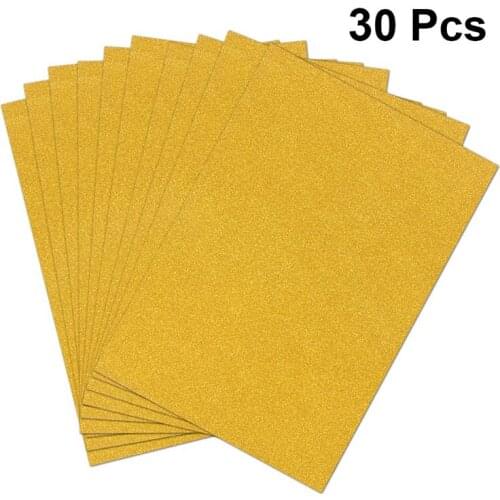 30pcs Golden Shiny A4 Sheets Glitter Cardstock Making DIY Material Sparkling Paper for Children Craftwork Scrapbooking