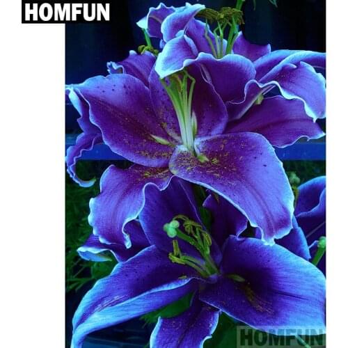 HOMFUN Full Square/Round Drill 5D DIY Diamond Painting "purple flower" Embroidery Cross Stitch 5D Home Decor Gift A06719