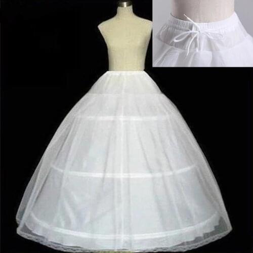 High Quality White 3 Hoops Petticoat Crinoline Slip Underskirt For Wedding Dress Bridal Gown