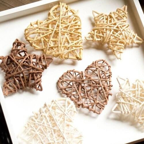 DIY Christmas Tree Vase Decoration Heart Star Rattan Home Birthday Wedding Party Wreath Supplies LX8748