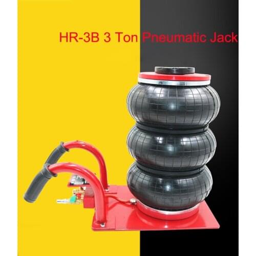 HR-3B 3 Tons Pneumatic Car Jack Triple-bag Air Jack Hand-end Type Car Lifting Equipment Garage Repair Shop Car Jack 15CM-40CM