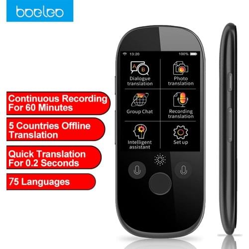 Boeleo K1 Pro Simultaneous Voice Translator 2.4 Inch WIFI 500MP photo translation Multi-language Portable Smart Voice Translator