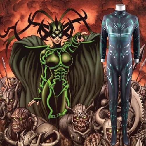 Hela Costume Cosplay Zentai Superhero Jumpsuit Bodysuit Halloween Costume Cosplay disfraces para halloween costume