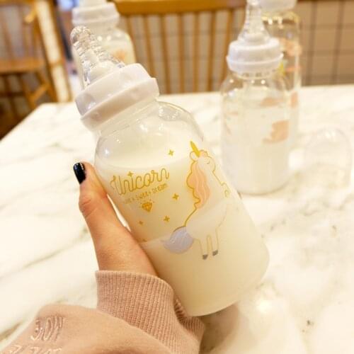 Creative Adult Milk Bottle Water Cup Cute Water Cup Female Student Straw Water Cup Korean Adult Cup Household Water Cup