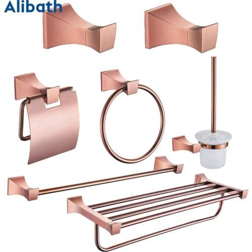 Brass Toothbrush Holder Metal Rose Gold Brass Towel Shelf Soap Dish Wall Mounted Hair Dryer Rack Bathroom Towel Pendant Set