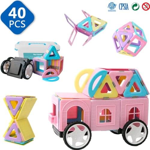 Magnetic Designer Construction Set Tiles Model & Building Toy Magnets Magnetic Blocks Tiles Educational Toys for Kids Toys