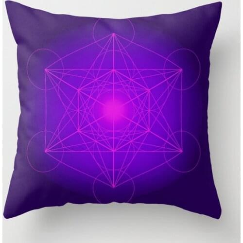 Metatron Cube Secret Geometry Platonic Matrix Decorative Pillow Cushion Covers Pillowcase for Sofa Cotton Linen Pillow Cover