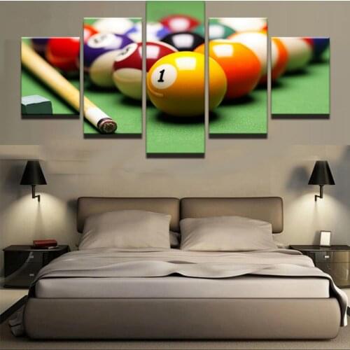 Wall Art HD Printed 5 Piece/Pcs Color Billiards Modular Vintage Pictures Home Decor Paintings On Canvas For Living Room
