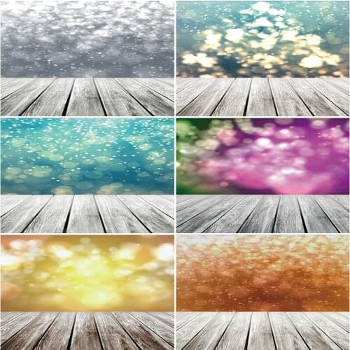 Planks and Beautiful Shine Light Spot Backdrop Photography Background Baby Shower Celebration Photo Booth Studio Decor