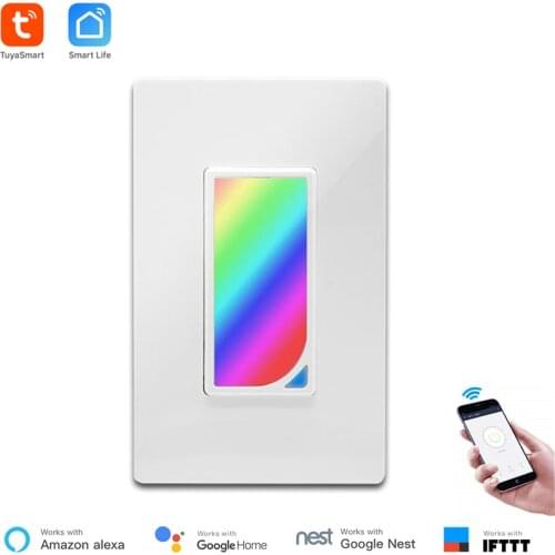 Smart Life Wall Switch with 2W RGBW Scene Light US Standard WiFi Light Switch Wireless Control Google and Alexa Compatible IFTTT