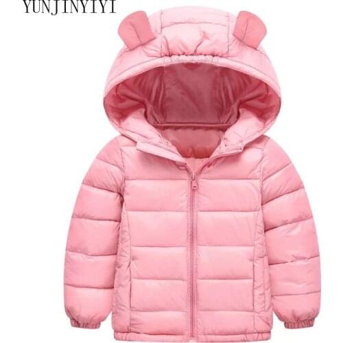 New winter childrens clothing cute cartoon small ears children' thin section down jacket cotton outdoor boys and girls warm coa