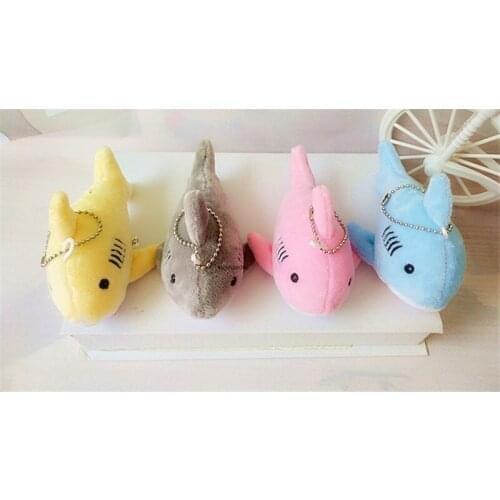 New cute 12cm Shark KeyChain Grey stufeed soft colourful grey pink yellow blue Favorite high quality christmas gift for friend