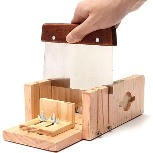 Hardwood Handle Soap Cutter Straight Stainless Wax Dough Slicer Cake Tidily for Soaps Making HFing