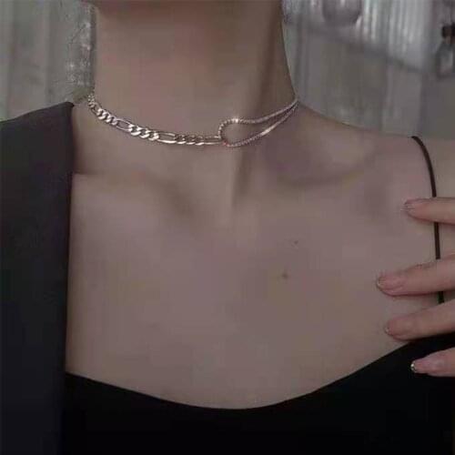 Korean Net Red 925 Sterling Silver Fashion Personality Necklace Trend Rock Style Choker Fine Jewelry Gift NK070