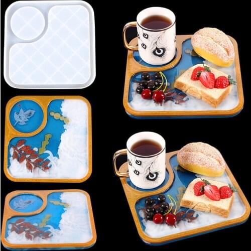 1PC Crystal Epoxy Resin Coaster Breakfast Tray Silicone Mold DIY Handmade Making Craft Home Dining Table Decoration
