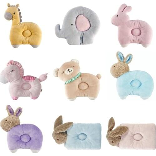 Newborn Toddler Baby Head Shape Pillow Pure Cotton Sleeping Pillows Cute Cartoon Prevent Head Shaping Lovely Cute Pillows