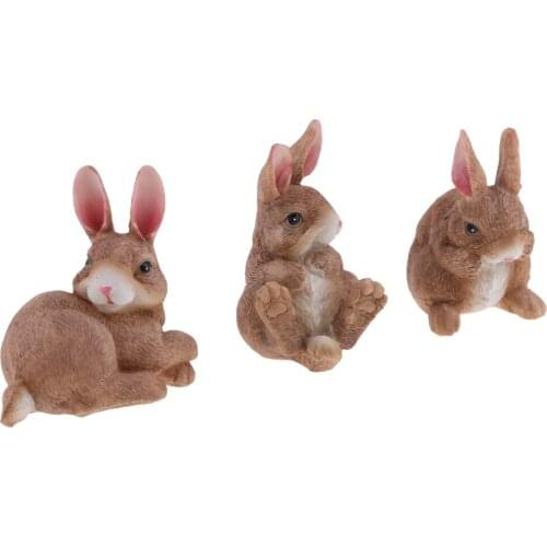 Resin Rabbit Fairy Garden Ornament Miniature Craft Home Decor Kit Set