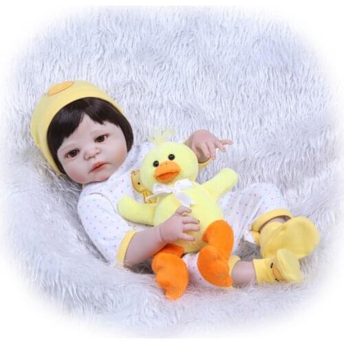 NPK Full Body Silicone Reborn Baby Doll Toys 22inch Newborn Princess Toddler Babies Dolls Bathe Toy Play House Toy Doll