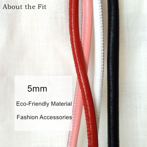 5mm 2M/Roll Stitched Lamb Leather Cord With Cotton Core Sutural Sheepskin Real Leather Rope For Bracelet Necklace Jewelry Making
