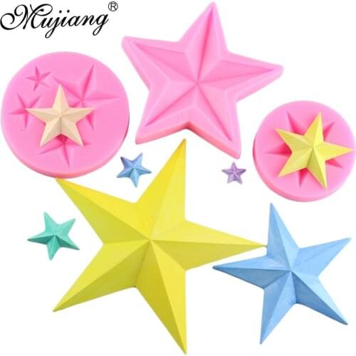 Five-Pointed Star Fondant Cake Silicone Mold DIY Chocolate Candy Cookie Cupcake Baking Molds Baby Birthday Cake Decorating Tools