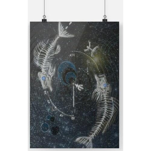 Pisces The Fish Constellation Poster Canvas Painting Wall Art Decor Living Room Bedroom Study Home Decoration Prints