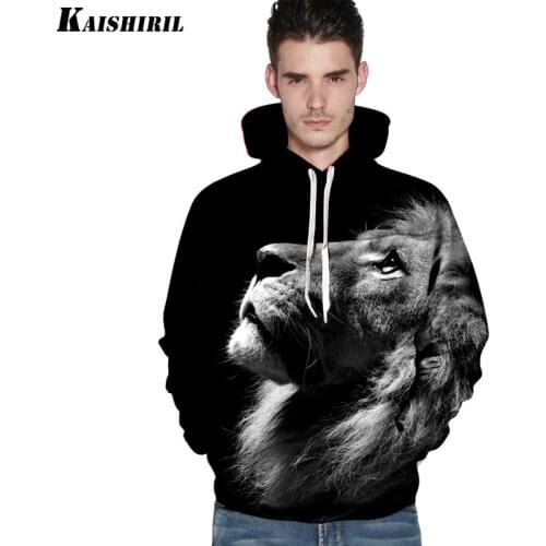 2018 Novelty couples hoodies 3D print Lion sweatshirt casual pullover animal hoodie men women sweatshirts pullovers