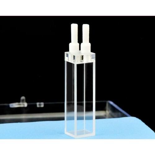 Vertical quartz fluorescent flow colorimetric dish/flow pool/good sealing/four-way light/optical path 10mm