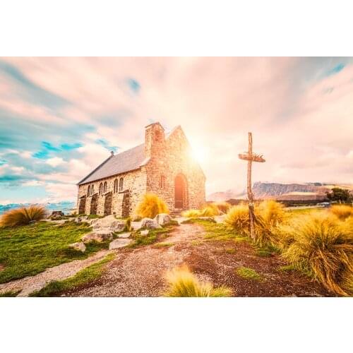 Sunset house grassland backgrounds vinyl fotografia wild scenery photography backdrops for photo studio props photophone lv-1761