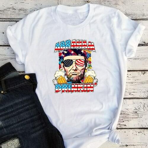 4th of July Shirt Aesthetic 2020 Independence Day Tee Plus Size Woman Clothes America Top Womens Drinking Tshirt