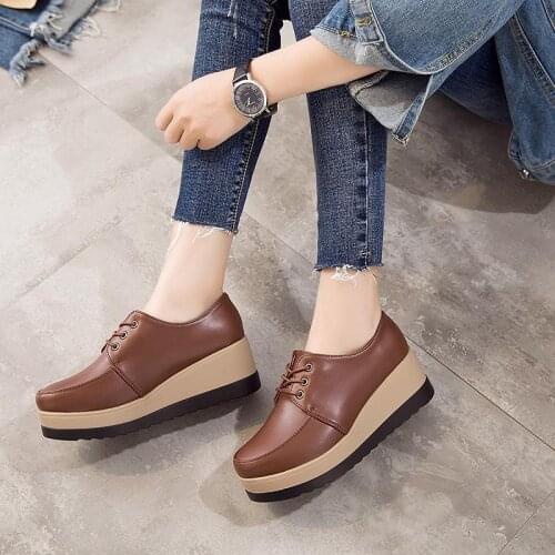 Female Spring Autumn Versatile round Head Thick Bottomed Slanted Heel WOMENS Shoes lykj-yx