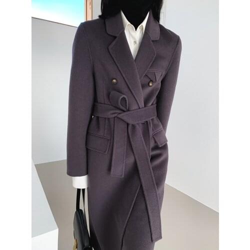 Korean double-sided cashmere coat woolen coat women Korean version 21 new