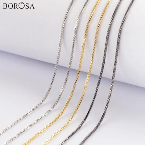 Wholesale 28inch Gold/Gun Black /Silver Color Box Necklaces for Jewelry Making Women Fashion Metal Necklace Chain Jewelry PJ470