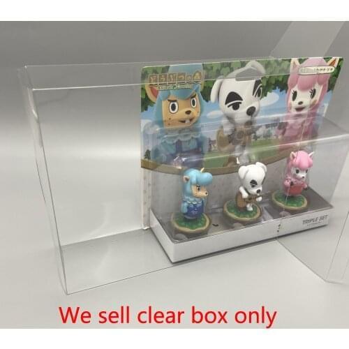 10pcs PET protective box For Animal Forest amiibo triple set transparent display box storage box collection box