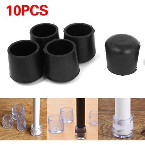 10Pcs Clear PVC Table Foot Caps Non-slip Furniture Floor Protector Pads Round Square Chair Leg Foot Cover Home Decor
