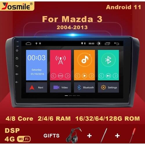 2 din Android 11 Car Radio Multimedia Player For Mazda 3 bk 2004-2013 Mazda 3 Navigation Audio GPS AI Voice Control DSP Carplay