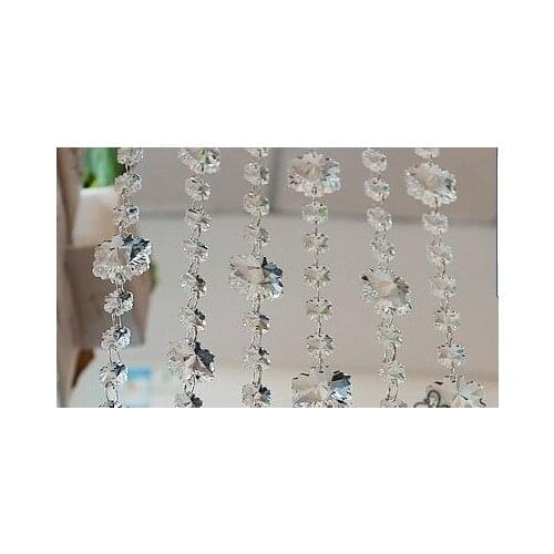 20m/lot crystal snowflak bead strand Christmas party home door curtain decor wedding tree garland table centerpiece