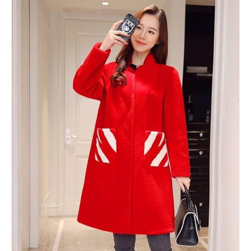 2020 Genuine Sheep Shearling Coat Female Winter Jacket Women Clothing Real Wool Fur Coats Long Warm Outerwear A538