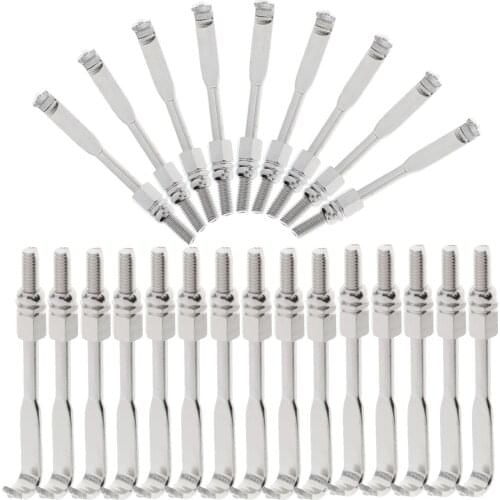 24pcs Chrome Plated Traditional Banjo Flat Hooks with Nuts Brackets Banjo Accessory