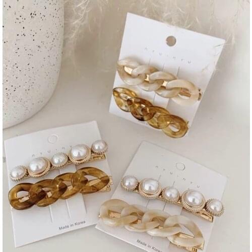 3 Pcs New Handmade Mix Color Long Barrettes Hair Clips for Women Girls Korean Fashion Hairpin Hair Accessories Gifts