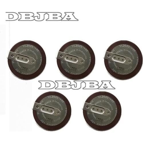 5pcs/lot 100% Original VL2020 3V 20mAh coin type rechargeable 90 degrees fillet lithium button cell battery for BMW Car Key Fobs
