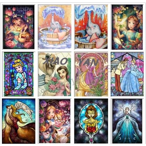 Diamond Painting Beauty and The Beast Disney Princess 5D DIY Full Diamond Embroidery Cross Stitch Kits Home Decoration