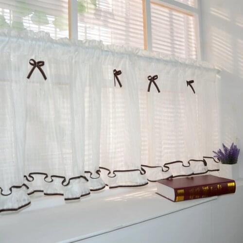 Bar Screen Small Gauze Shade Kitchen Curtains Cabinet Door Curtains Shade Head Short Curtain Window Treatments Roman Blinds