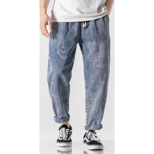 Chinese Style Men Harem Pants Vintage Jogging Pants Male 2021 Summer Loose Casual Trousers Mens Sweatpants New Large Size 30686