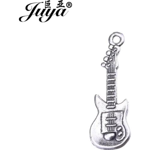 JUYA Cheap Guitar Necklace Bracelet Accessories Suppliers 31x11mm 20pcs/lot Ancient Punk Alloy Charms Pendants AO0469
