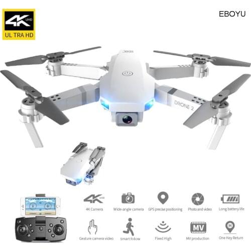 EBOYU E59 2.4Ghz RC Drone Wifi FPV 4K HD Camera Altitude Hold One Key Return/Landing /Off Headless MV RC Quadcopter Drone Toy